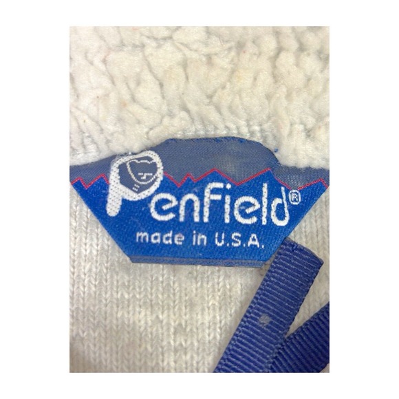 Vintage 90s Penfield Medium Deep Pile Sherpa Fleece Jacket USA Flaw - Picture 5 of 9